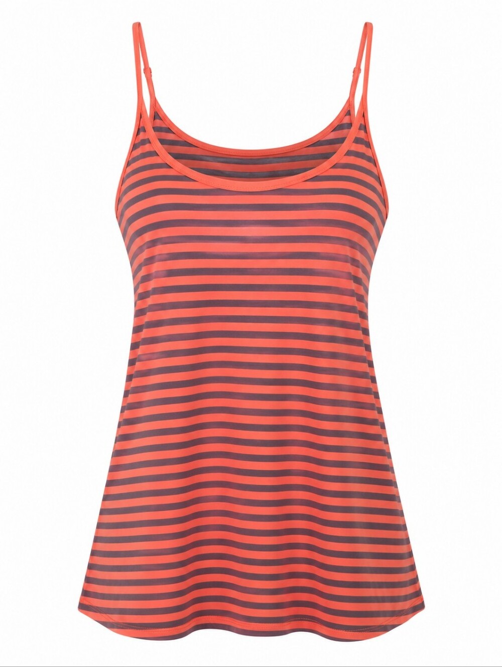 Ann Taylor LOFT Women’s Large Coral & Navy Striped Spaghetti Strap Cami Tank Top